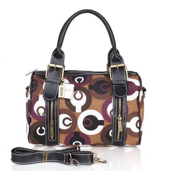 Coach Poppy In Signature Medium Coffee Luggage Bags CEA | Women - Click Image to Close